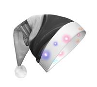 GZHYHAKAN Grey Zen Stones Picture Print Led Christmas Hat For Adult Perfect For Christmas, Halloween, And New Year Parties