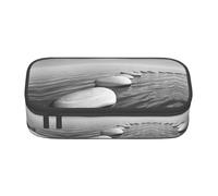 GZHYHAKAN Grey Zen Stones Picture Print Pencil Case Scratch-Resistant, Multi-Purpose Storage Solution for School, Work, and Travel