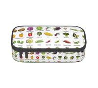 GZHYHAKAN Introduction of Various Vegetables Print Pencil Case Scratch-Resistant, Multi-Purpose Storage Solution for School, Work, and Travel