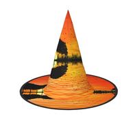 GZHYHAKAN Lake Guitar Reflection Print Halloween Hat For Parties, Carnivals, And Role Play – Lightweight, Comfortable