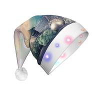 GZHYHAKAN Merry Christmas Candle Print Led Christmas Hat For Adult Perfect For Christmas, Halloween, And New Year Parties