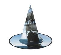 GZHYHAKAN Old Sailing Ship Print Halloween Hat For Parties, Carnivals, And Role Play - Lightweight, Comfortable