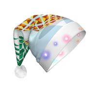 GZHYHAKAN Pineapple Geometric Print Led Christmas Hat For Adult Perfect For Christmas, Halloween, And New Year Parties