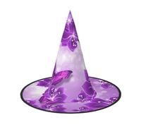GZHYHAKAN Purple Butterflies Print Halloween Hat For Parties, Carnivals, And Role Play – Lightweight, Comfortable