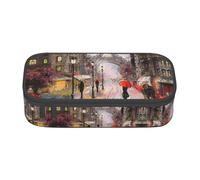 GZHYHAKAN Rainy Street in Paris Print Pencil Case Scratch-Resistant, Multi-Purpose Storage Solution for School, Work, and Travel