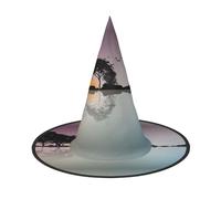GZHYHAKAN Reflection Guitar Print Halloween Hat For Parties, Carnivals, And Role Play - Lightweight, Comfortable