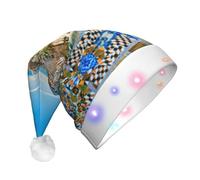GZHYHAKAN Spain Water City Print Led Christmas Hat For Adult Perfect For Christmas, Halloween, And New Year Parties