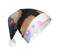 GZHYHAKAN Statue Of Liberty Flag Print Led Christmas Hat For Adult Perfect For Christmas, Halloween, And New Year Parties