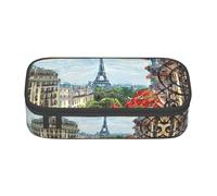 GZHYHAKAN Street in Paris Town Print Pencil Case Scratch-Resistant, Multi-Purpose Storage Solution for School, Work, and Travel