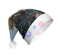 GZHYHAKAN Streets Of New York City Print Led Christmas Hat For Adult Perfect For Christmas, Halloween, And New Year Parties