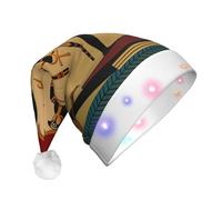 GZHYHAKAN Sun Old Egyptian Timeless Grace Print Led Christmas Hat For Adult Perfect For Christmas, Halloween, And New Year Parties