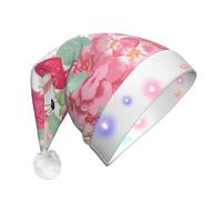 GZHYHAKAN Two Red Flamingos Print Led Christmas Hat For Adult Perfect For Christmas, Halloween, And New Year Parties