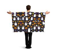 GZHYHAKAN White Ghost Halloween Printed Vibrant Flag Cloak With Sleeves, Lightweight And Durable Polyester Full Sleeve Design.