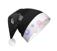 GZHYHAKAN Wolf Night Moon Print Led Christmas Hat For Adult Perfect For Christmas, Halloween, And New Year Parties