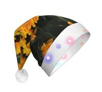 GZHYHAKAN Yellow Sunflower Field Print Led Christmas Hat For Adult Perfect For Christmas, Halloween, And New Year Parties