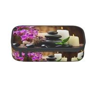 GZHYHAKAN Zen Stone Print Pencil Case Scratch-Resistant, Multi-Purpose Storage Solution for School, Work, and Travel