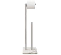 Gzila Free Standing Toilet Paper Holder Stand with Reserve, Heavy Weighted Marble Design Base SUS304 Brushed Nickel