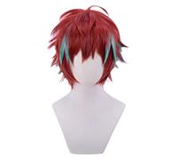 GZIRUE Doppo Kannonzaka Wig Cosplay Red Gradient Blue Short Wig Kawaii Anime Costume with Wig Cap