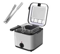 Gziztx 2.5L Deep Fat Fryer 900W Deep Fryer with Basket Strainer, Food Clip, Large Observation Window, Adjustable Temperature Control, Non-stick Coated Pan