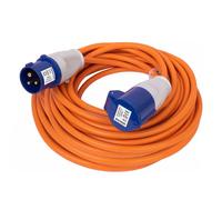 Gziztx 25M Extension Lead Cable - Heavy Duty 16 Amp 240V Camping Caravan Hook Up Cable - High Vis Orange - Ideal for Campervans & Motorhomes
