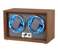 Gziztx Automatic Watch Winder 2 Slots with Blue LED Light,4 Rotation Modes,Soft Flexible Watch Pillow AC Adapter Quiet Motor