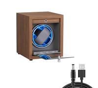 Gziztx Automatic Watch Winder for 1 Watch, Single Watch Winder Box with Quiet Motor, LED Light, 4-Speed Rotation Mode, for Men and Women Watches (Grey)