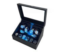 Gziztx Automatic Watch Winder with 6 Watch Rotator and 6 Extra Storage Space, 4 Modes Watch Winder Box with LED Light and Quiet Motor