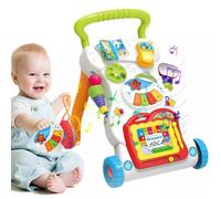Gziztx Baby Walker First Steps Push Along Walker with Detachable Phone, Piano, Drawing Board, Shapes, Sounds, Music, Suitable for Babies Aged 6 Months and Above, Boys and Girls