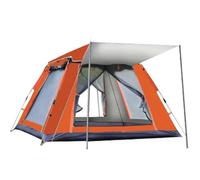 Gziztx Camping Tent 4-6 Person Pop Up Tent with 2 Doors and 2 Windows, Waterproof, Windproof, Sun Protection, Easy to Set Up, for Traveling Outdoor, Hiking, Beach, Fishing (240 * 240 * 154CM-Orange)