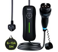Gziztx EV Charger 6/8/10/13A,5M Type 2 to 3 Pin Charging Cable with Bag, IP67 Water Proof, Overheat Protection, LED Indicators,3.3kW Electric car charger Cable
