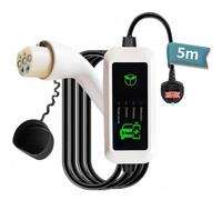 Gziztx EV Charger Type 2 to 3 Pin Plug 5M, 13A Max.3.3kW Electric Car Charger, Type 2 Charging Cable, IP65 Water Proof, Electric Car Charger Cable(IEC 62196-2 Type 2 Female)