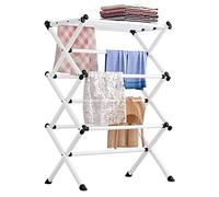 Gziztx Foldable Clothes Airer, 3-Tier Laundry Rack for Air Drying Clothing, Expandable Clothes Drying Rack, Suitable for Indoor and Outdoor
