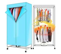 Gziztx Heated Clothes Airer with Cover, Fast Heated Drying Rack 2-Tier Electric Clothes Dryer with 180 Minutes Timer, 15kg Capacity Clothes Airer Indoor