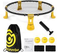 Gziztx Roundnet Outdoor Games Set with Lights Includes 3 Balls, Playing Net and Competition Net, Bag, Pump and Instructions, Enjoy Beach Games Now