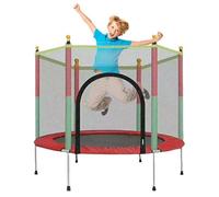 Gziztx Trampoline for Toddlers 55''/140CM Rebounder Trampoline for Kids Ages 1-8 Indoor Outdoor, with Enclosure Net, Foam Pole Covers