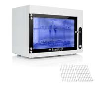 Gziztx UV Steriliser with Ozone, 10L UV Disinfection Cabinet with 2-Tiers Removable Tray, Timer, for Tweezers, Nail Clippers, Scissors, Combs, Towels, Beauty Salon Tools