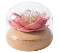 GZJINYUA Cotton Swab Holder Q-Tip Holder Toothpick Holder Dispenser Black Bathroom Accessories 3D Wooden Qtip Holder Cotton Swabs Holder Restroom Sink Desktop Bathroom Decor and Accessories (Pink)