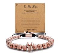 GZJOGO To My Man- Straighten Your Crown Bracelet Gift,to My Man Bracelet Gifts for Men, Adjustable Stainless steel Crown Bracelets for Husband Boyfriend, Valentine Birthday Christmas Gifts for Men