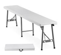 GZKDKZB 6ft Folding Plastic Bench - Portable Outdoor Seating for Picnics, Camping, Dining, Parties & Gardens - Versatile Multipurpose Table for Soccer & Entertaining - White
