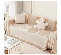 GZKDKZB Bohemian Sofa Throw Blanket,Geometric Reversible Throw,Large Soft Chenille Sofa Slipcover Decorative Throw,Washable for Bed Settees Armchairs(Beige,180x230cm)