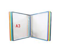 GZKDKZB Flip File Holder, Wall Mounted Poster Flip Book Display, Document Display Holders a3 with 10 Panels and 20 Pockets 45 * 32 * 8CM(F)(D,D)