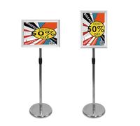 GZKDKZB Sign Stand A4 Display Stand Poster Display Stands Pedestal Sign Holder Adjustable Floor Standing Sign Holder Sign Menu Display Stand a3 silver