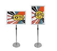 GZKDKZB Sign Stand A4 Display Stand Poster Display Stands Pedestal Sign Holder Adjustable Floor Standing Sign Holder Sign Menu Display Stand a2 silver