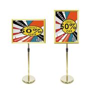 GZKDKZB Sign Stand A4 Display Stand Poster Display Stands Pedestal Sign Holder Adjustable Floor Standing Sign Holder Sign Menu Display Stand a2 gold