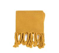 GZKDKZB Throw Blanket, Modern Chic Fringes Tassels Blanket Office Soft Nap Beige Ginger Gray Green Pink Brown Knitted Throw Blanket For Bed Sofa (Color : Ginger, Size : 130x160cm)