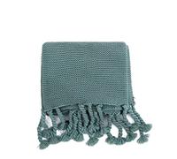 GZKDKZB Throw Blanket, Modern Chic Fringes Tassels Blanket Office Soft Nap Beige Ginger Gray Green Pink Brown Knitted Throw Blanket For Bed Sofa (Color : Green, Size : 130x160cm)