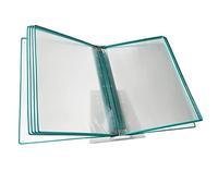 GZKDKZB Wall Mounted Reference System, Wall Mount Reference Organizer - Catalog Display Rack, Metal Lectern Table | 10 A4 Pockets | for Consultation and Presentation of Documents(Color:Green)
