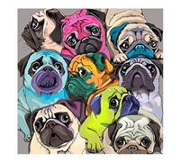 GZKLSMY DIY 5D Diamond Painting by Number Kits for Adult,Round Drill Embroidery Cross Stitch Arts Craft Wall Decor Colorful Dogs