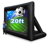 GZKYYLEGS 20 Feet Inflatable Outdoor and Indoor Theater Projector Screen - Includes Air Blower, Tie-Downs and Storage Bag - Portable, Supports Front and Rear Projection