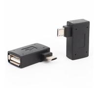 GZLANYA 2 Pack OTG Adapter, 90 Degree Right & Left Angle USB Port，USB Female to Micro USB Male, Right Angle - Extend Storage & Connect Keyboard/Mouse/Ethernet to Android & Tablets